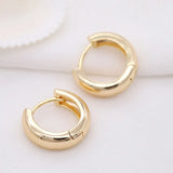 14K Plated Hoop Earrings for Women Round Circle Ring Earring