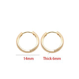 14K Plated Hoop Earrings for Women Round Circle Ring Earring
