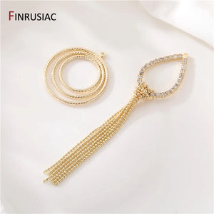 14K Plated Long Tassel Charms Earring Findings