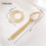 14K Plated Long Tassel Charms Earring Findings
