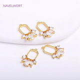 14K Plated Crown Charms with Zircon Inlay for Earring DIY