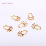 14K Plated Crown Charms with Zircon Inlay for Earring DIY
