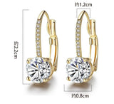 Silver Dangle Hoop Earrings - Lever Back Moissanite Drop Jewelry