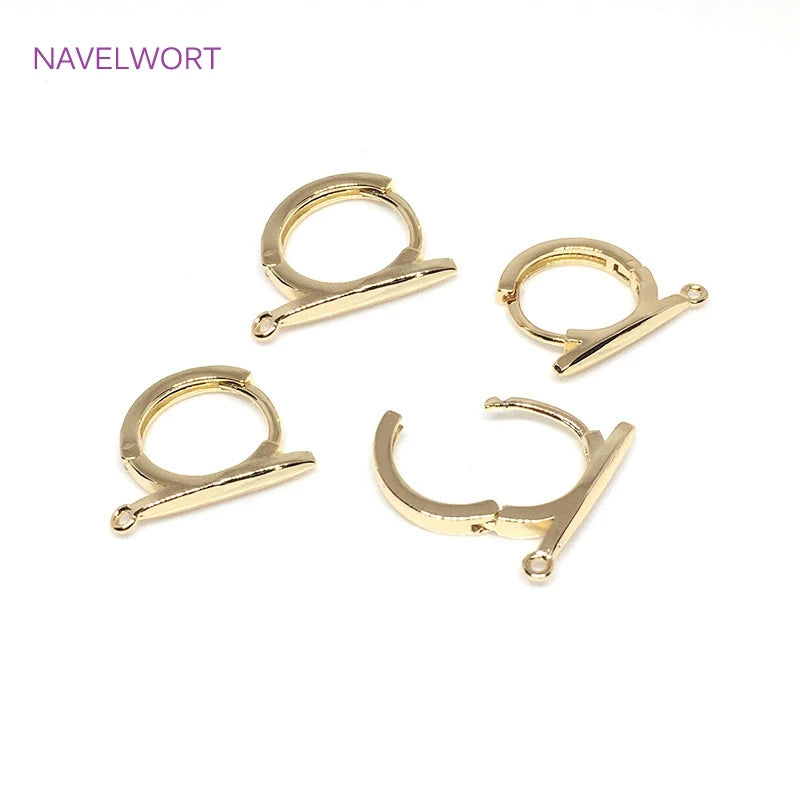 14K Plated Hoop Earrings Hooks Clasps Brass Metal DIY Tassel Earring Making