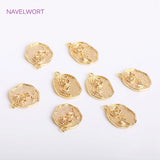 14K Plated Rose Charms Coin Pendants DIY Jewelry Materials