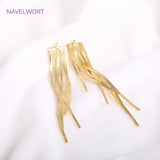 14K Plated Tassel Drop Earrings Fittings For Women