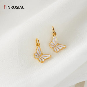 14K Gold-Plated Zircon Charms Pendants DIY Jewelry Accessories
