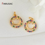 14K Gold-Plated Zircon Charms Pendants DIY Jewelry Accessories