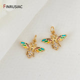 14K Gold-Plated Zircon Charms Pendants DIY Jewelry Accessories
