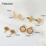 14K Gold-Plated Zircon Charms Pendants DIY Jewelry Accessories