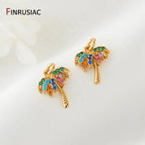 14K Gold-Plated Zircon Charms Pendants DIY Jewelry Accessories