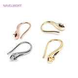 14K Plated Pearl Beads Stud Earrings Setting Base Brass Metal Pearl Ear Hook Fit