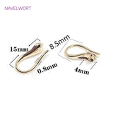 14K Plated Pearl Beads Stud Earrings Setting Base Brass Metal Pearl Ear Hook Fit