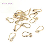 14K Plated Pearl Beads Stud Earrings Setting Base Brass Metal Pearl Ear Hook Fit