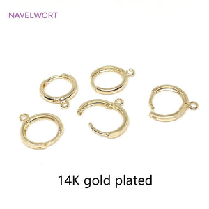 14K Plated Round Earring Clasps Components for DIY Jewelry Making