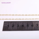 14K Plated Thin Cable Chain, 4.5mm*2mm, Necklace Making Supplies, DIY Jewelry