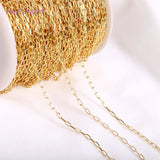 14K Plated Thin Cable Chain, 4.5mm*2mm, Necklace Making Supplies, DIY Jewelry