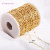 14K Plated Thin Cable Chain, 4.5mm*2mm, Necklace Making Supplies, DIY Jewelry
