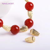 14K Plated Teardrop Beads Brass Metal Spacer Beads for Bracelet Necklace Making
