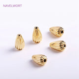 14K Plated Teardrop Beads Brass Metal Spacer Beads for Bracelet Necklace Making