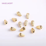 14K Plated Teardrop Beads Brass Metal Spacer Beads for Bracelet Necklace Making