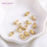 14K Plated Teardrop Beads Brass Metal Spacer Beads for Bracelet Necklace Making