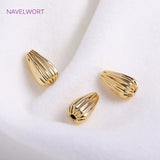 14K Plated Teardrop Beads Brass Metal Spacer Beads for Bracelet Necklace Making