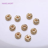 14K Plated Weave Texture Spacer Beads 6mm DIY Jewelry Making Findings