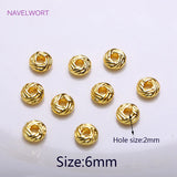 14K Plated Weave Texture Spacer Beads 6mm DIY Jewelry Making Findings