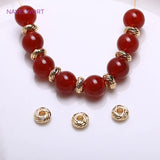 14K Plated Weave Texture Spacer Beads 6mm DIY Jewelry Making Findings