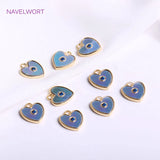 14K Plating Heart Pendants Brass Metal Inlaid Zircon Love Charms