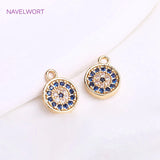 14K Plating Eye Pendants Zircon Evil Eye Charms DIY Crafts
