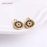 14K Plating Eye Pendants Zircon Evil Eye Charms DIY Crafts