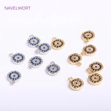 14K Plating Eye Pendants Zircon Evil Eye Charms DIY Crafts