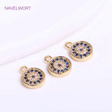 14K Plating Eye Pendants Zircon Evil Eye Charms DIY Crafts