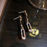 14K Crystal Drop Earrings for Women S925 Silver