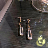 14K Crystal Drop Earrings for Women S925 Silver