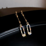 14K Crystal Drop Earrings for Women S925 Silver