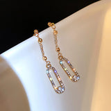 14K Crystal Drop Earrings for Women S925 Silver