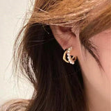 Geometric Wave Pearl Earrings 14K Plated S925 Silver Needle Accessories