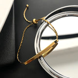 14K Plated Letter Bracelets for Women Stainless Steel Jewelry
