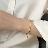 14K Plated Letter Bracelets for Women Stainless Steel Jewelry