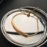 14K Plated Letter Bracelets for Women Stainless Steel Jewelry