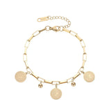 14K Plated Portrait Bracelet for Women Stainless Steel Chain Graduation Gift