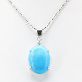 Natural Stone Jades Pendant Silver-Color Stainless Steel Chain Necklace