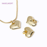 18K Plated Heart Charms Pendants for Necklace Making DIY Jewelry Accessories