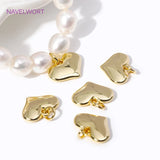 18K Plated Heart Charms Pendants for Necklace Making DIY Jewelry Accessories