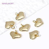 18K Plated Heart Charms Pendants for Necklace Making DIY Jewelry Accessories