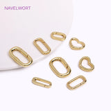 18K Plated Brass Heart/Oval Push Clasp for Jewelry Making