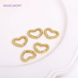 18K Plated Brass Heart/Oval Push Clasp for Jewelry Making